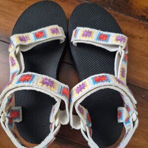 Teva Platform Crochet Sandals NWOT